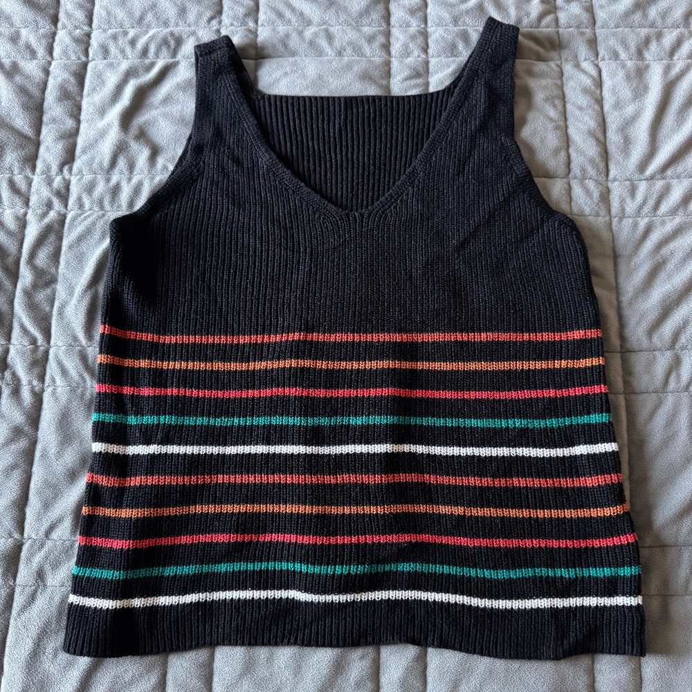 L Knit Striped Tank Top